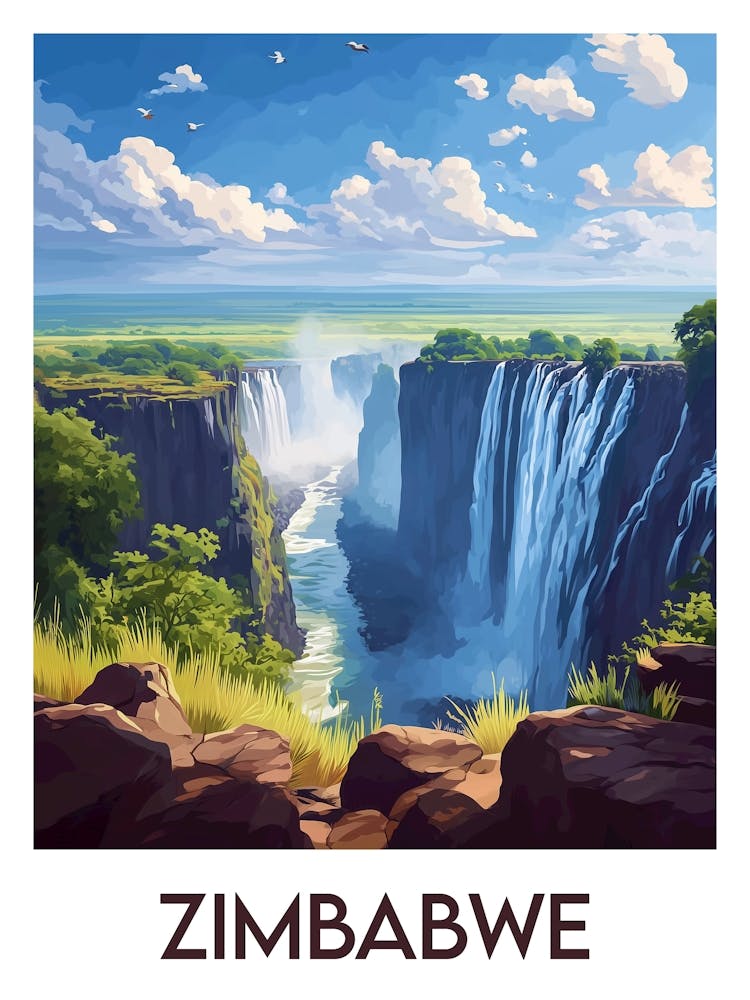 Affiche de voyage Zimbabwe