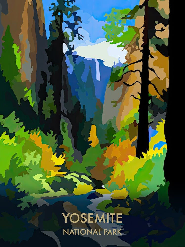 Yosemite National Park Travel Poster Matisse Style 5