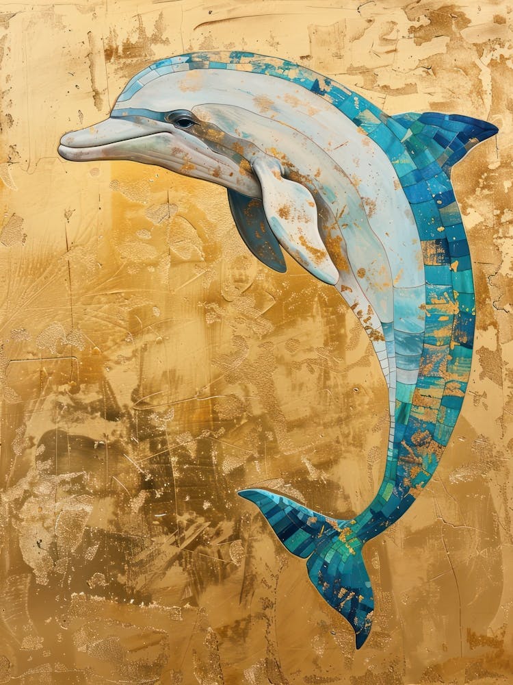 Dolphin Gold Effect Collage 2