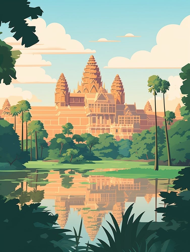 Cambodia Travel Illustration