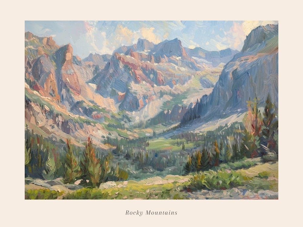 Western Landscapes Rocky Mountains 3 Poster