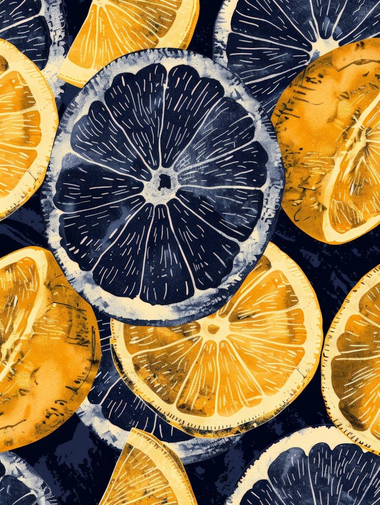 Orange Slices Seamless Pattern