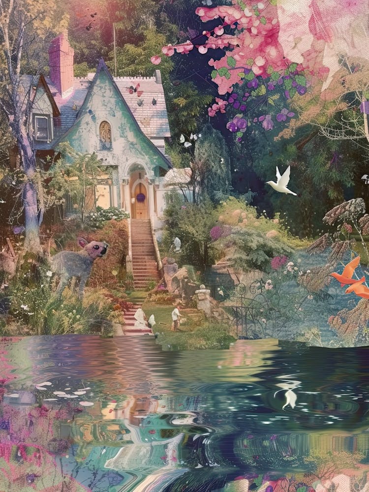 Fairy House Collage Pond Monet Scrapbook 8