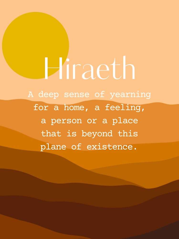 Welsh Hiraeth Orange Landscape