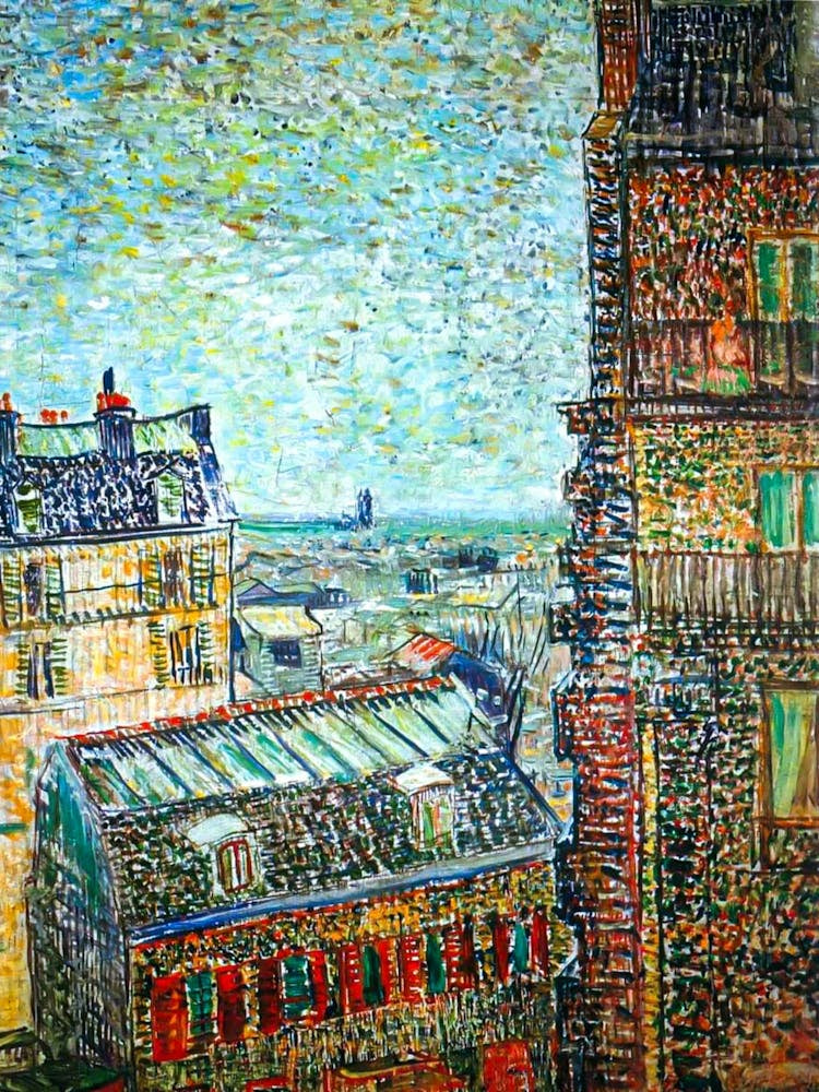 View of Paris from Vincent’s Room in the Rue Lepic "View From Theo's Room" 1887 — Vincent van Gogh