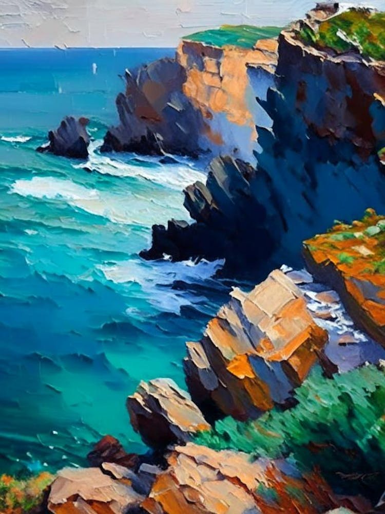 Coastal Cliffs And Rocky Shores Waterscape Impressionism 1