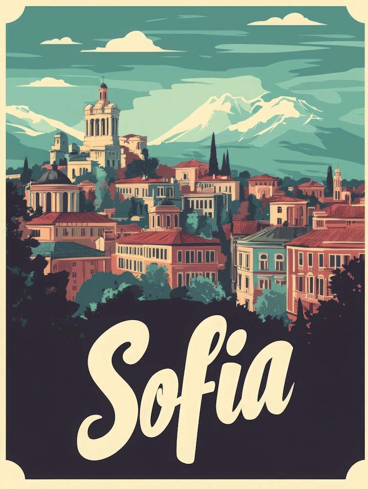 Aihrgdesign A Retro Travel Poster For Sofia 1