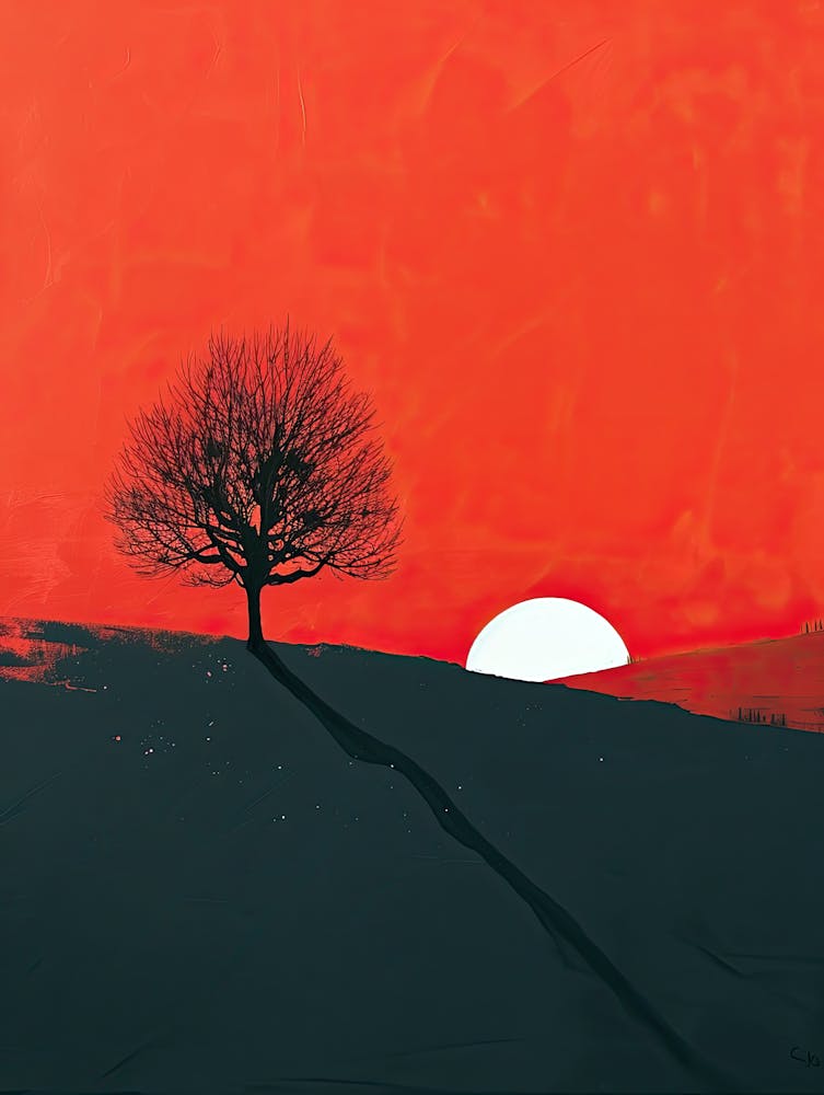 Sunset With A Tree, Minimalism