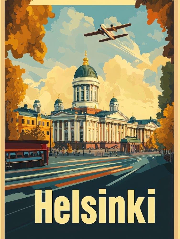 Aihrgdesign A Vintage Travel Poster Of Helsinki 3