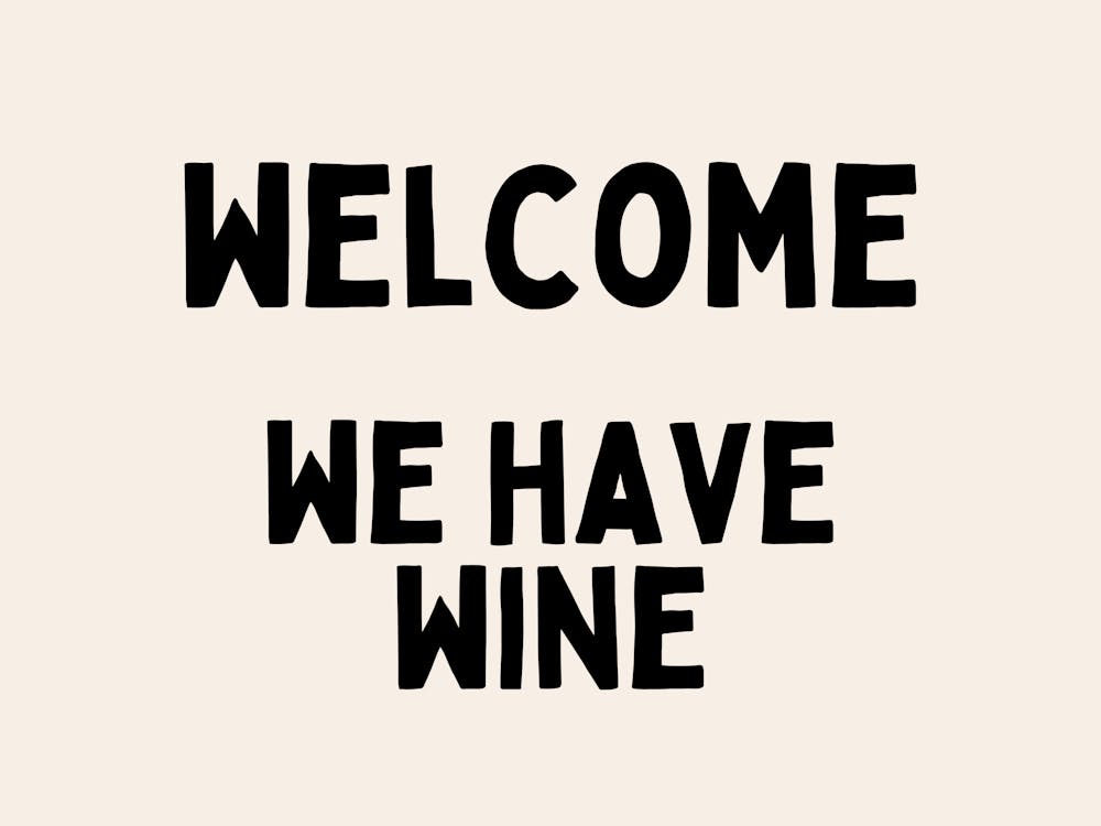 Welcome We Have Wine | Black and Cream