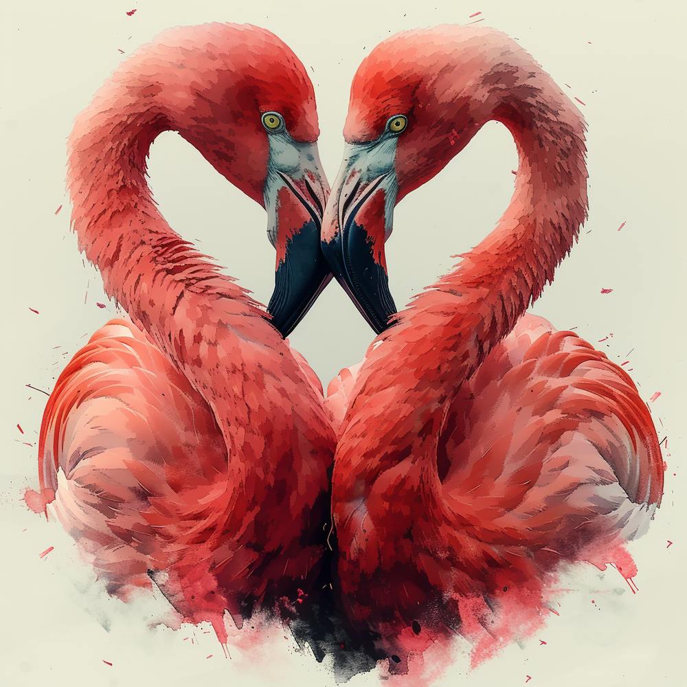 Heart Flamingos