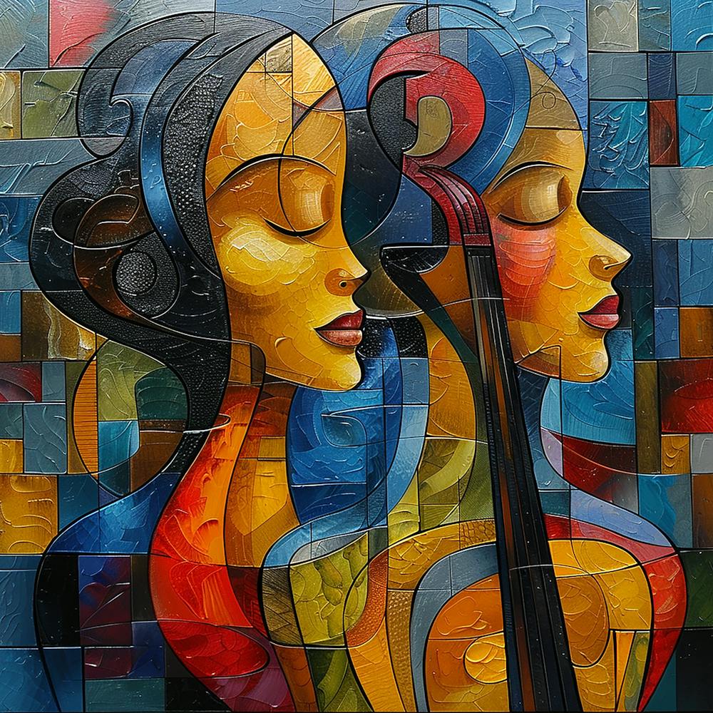 Two Women Playing The Violin