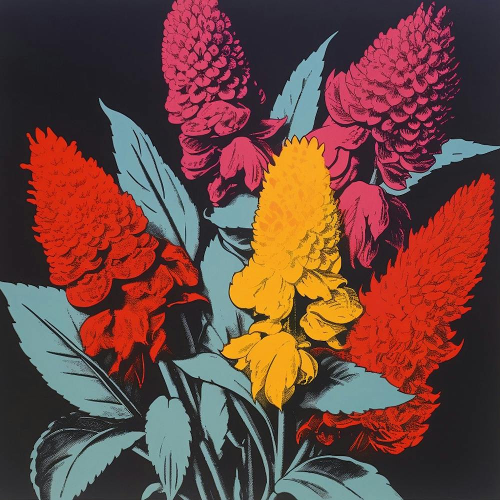 Celosia 2 Pop Art Illustration Square
