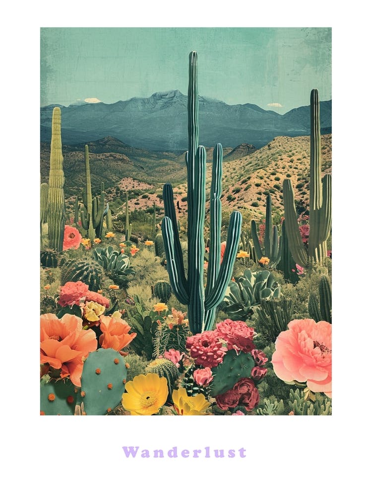 Wanderlust Cactus Poster 3