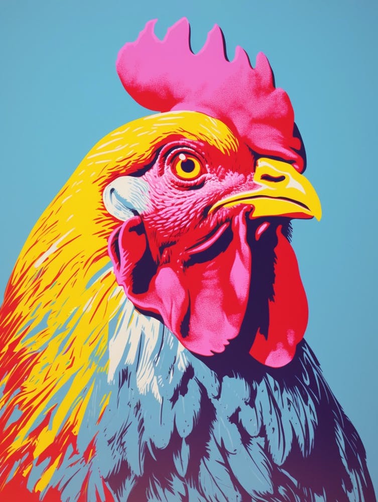 Andy Warhol Style Bird Chicken 8