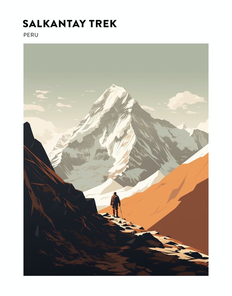 Salkantay Trek Peru 1 Hiking Trail Landscape Poster