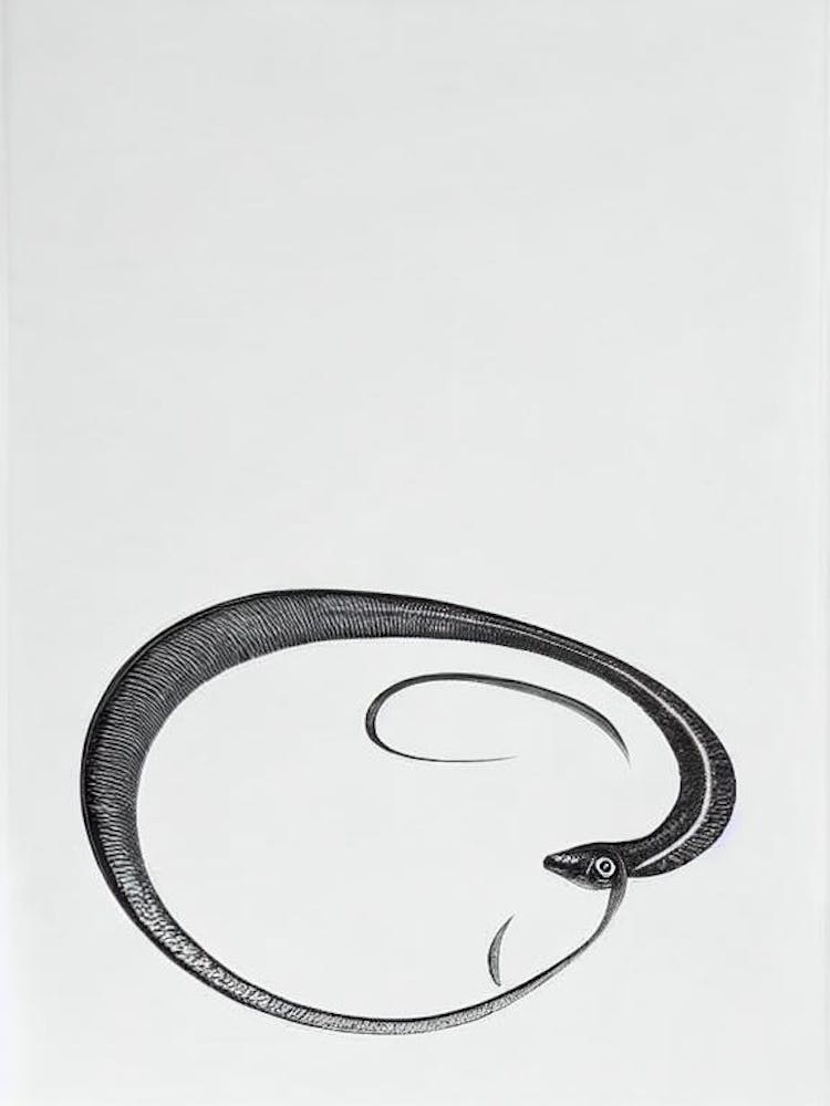 Eel Black & White Drawing