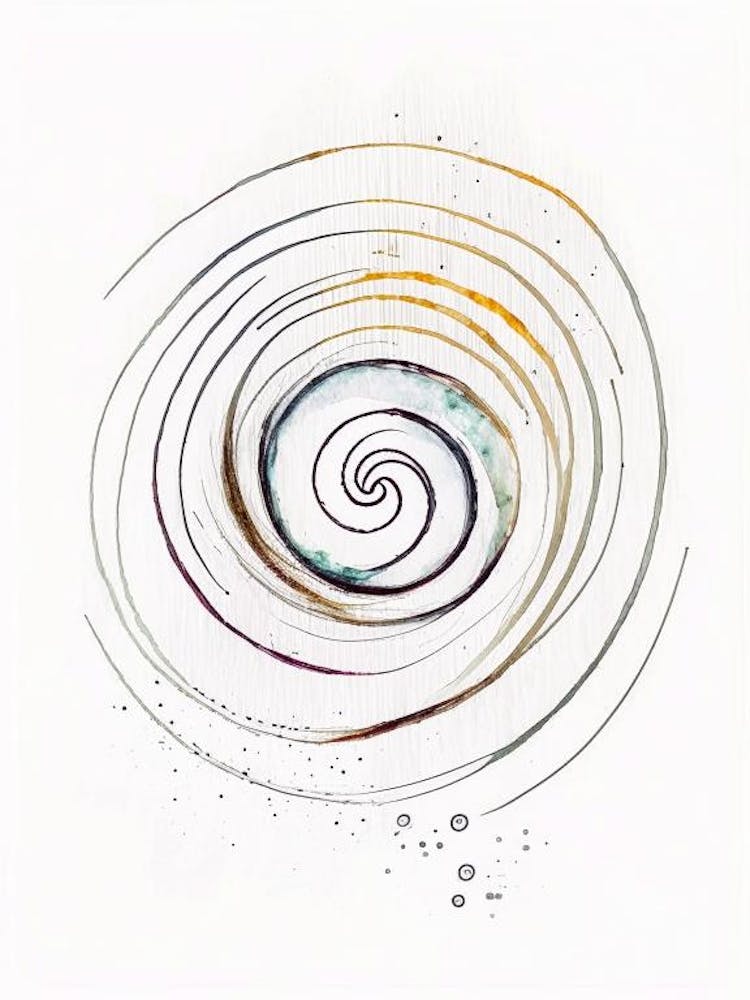 Spiral Symbol Minimal Watercolour