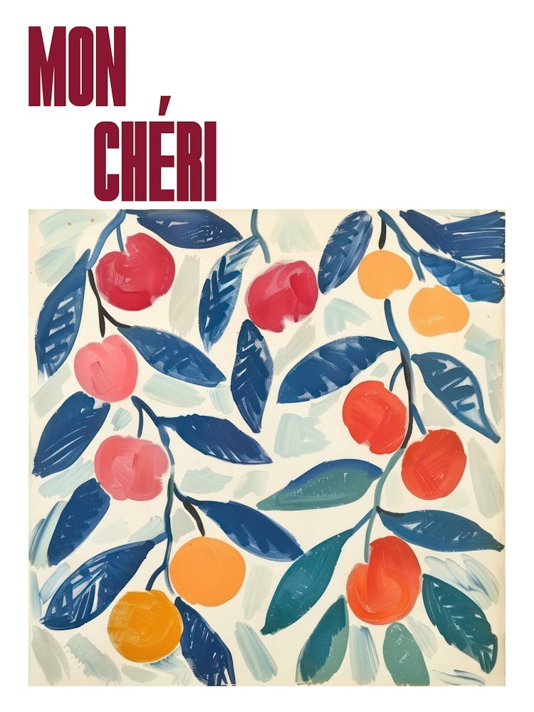 Affiche Mon Cheri Peinture Cerises d'été Style Matisse 6