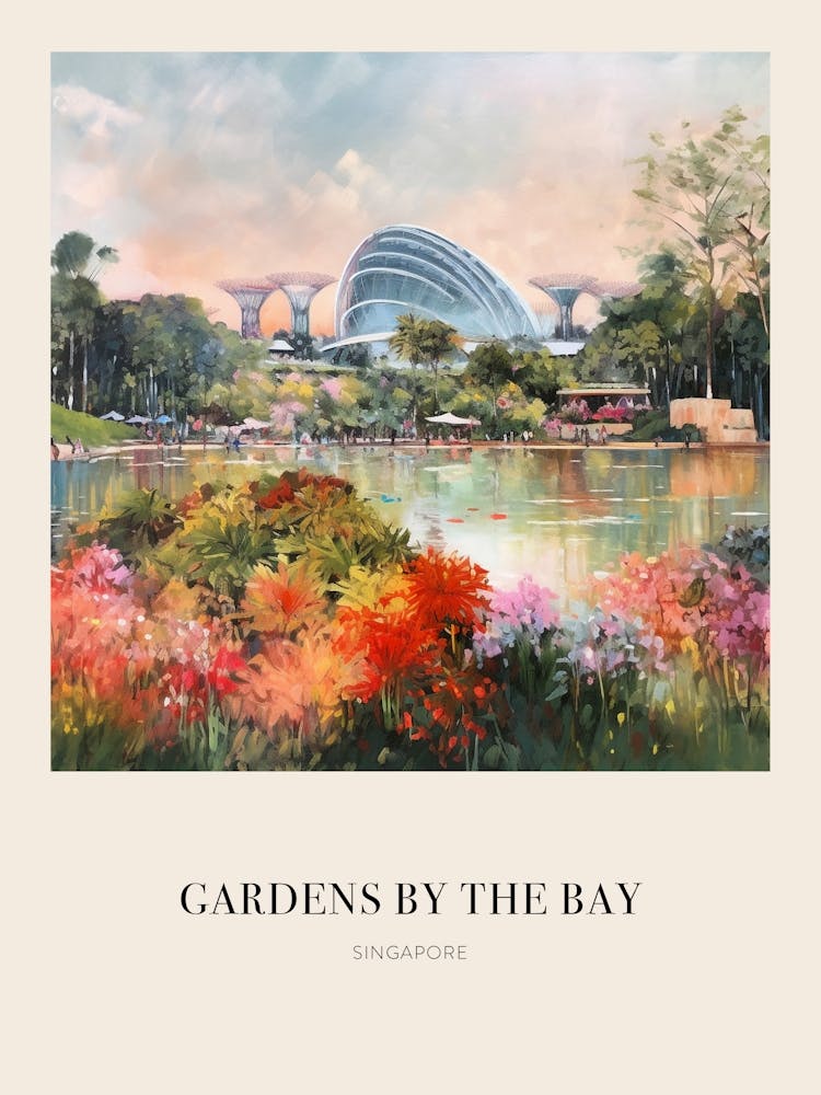 Gardens By The Bay Singapore 3 Vintage Cezanne Inspired Poster