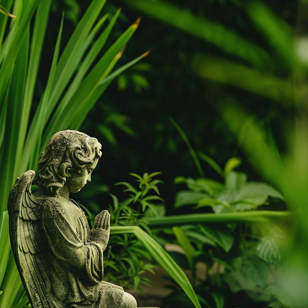 Angel Statue In The Garden