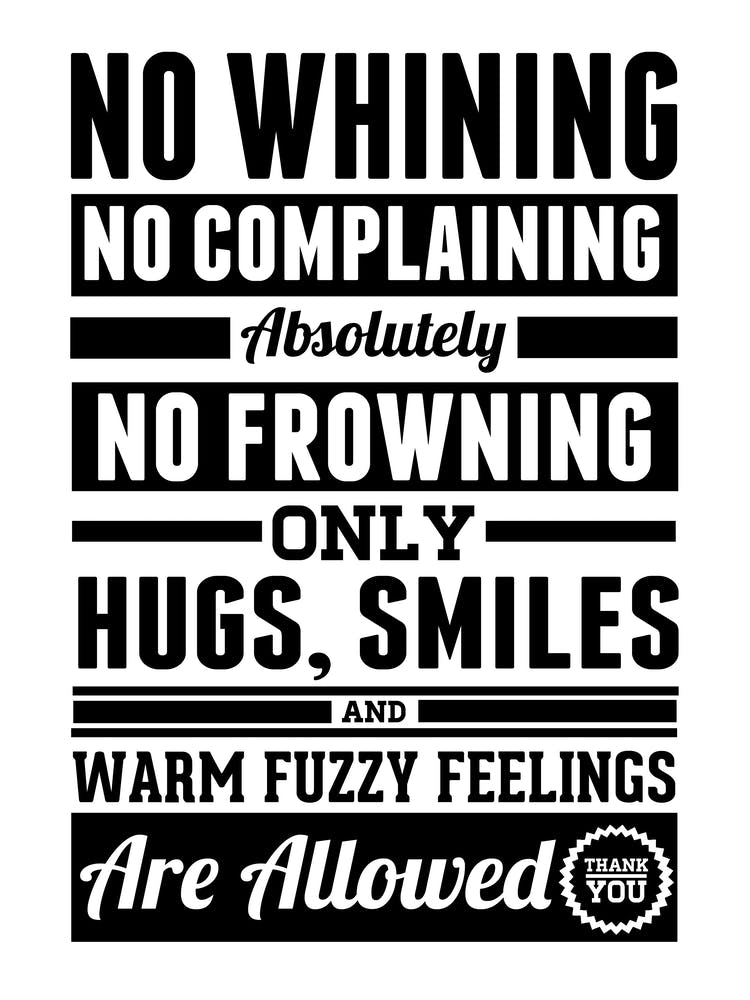 No Whining No Complaining Print | Funny Wall | Kitchen Print
