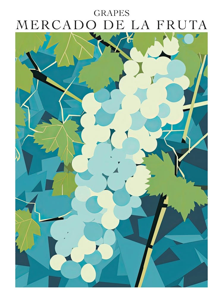 Mercado De La Fruta Grapes Illustration 4 Poster