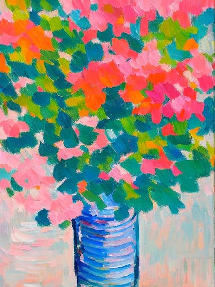 Pink Blooms Matisse Inspired Flower