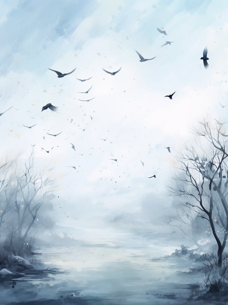 Flock Of Birds Winter 2