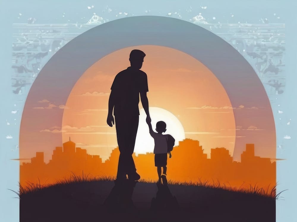 Silhouette Of A Father And Son Father's Day 1