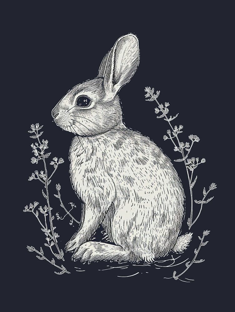 Tans Rabbit Minimalist Illustration 2