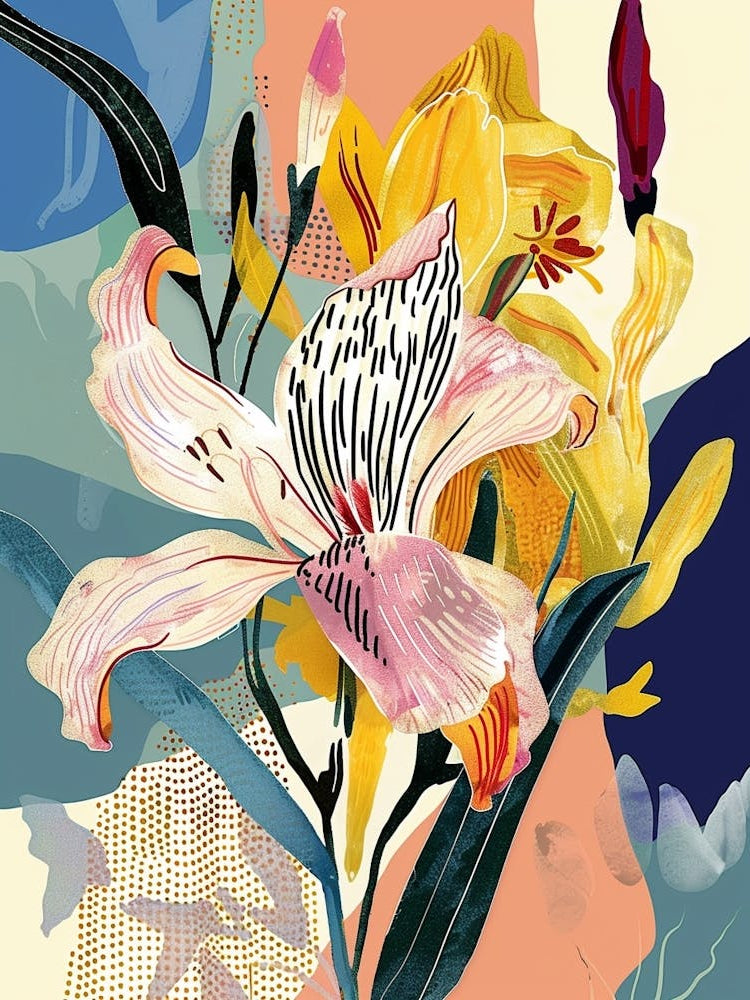 Colourful Flower Illustration Freesia 3