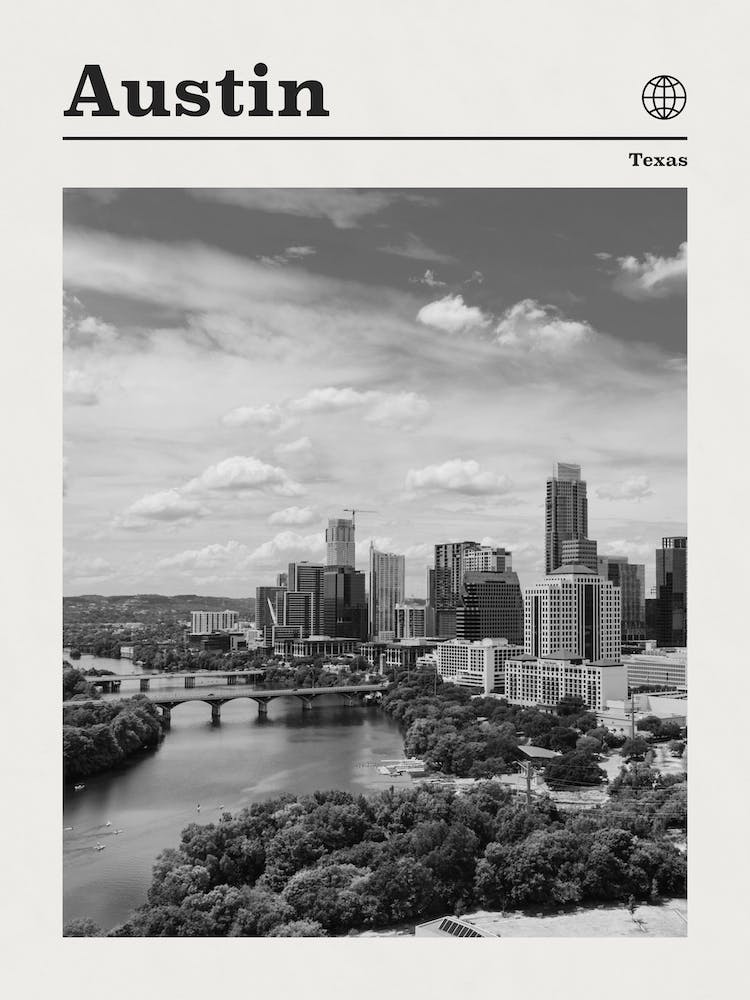 Austin Texas Black And White