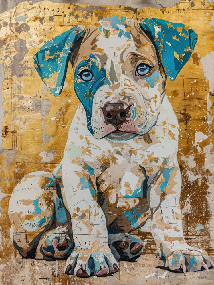 Puppy Dog Gold Effect Collage 3