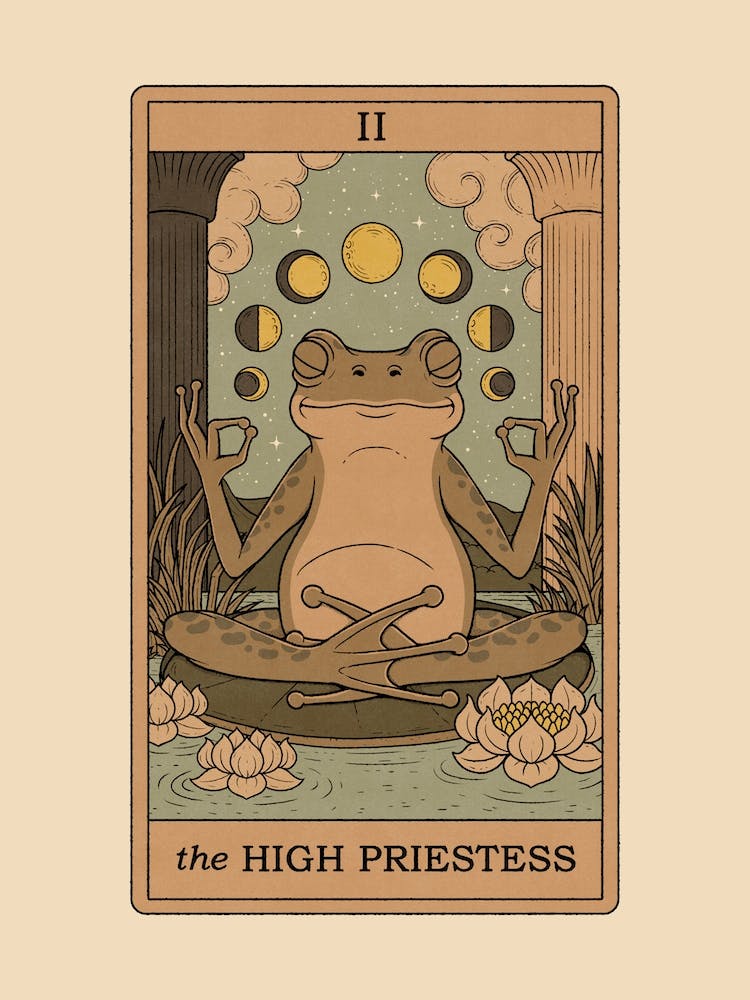 The High Priestess - Frogs Tarot