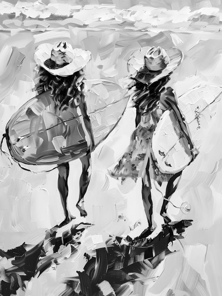 Two Girls Holding Surfboards