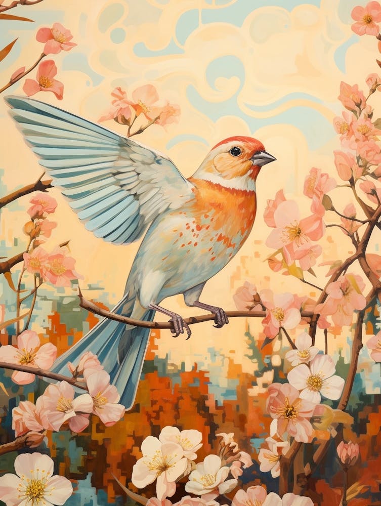 American Goldfinch 2 Detailed Bird Painting