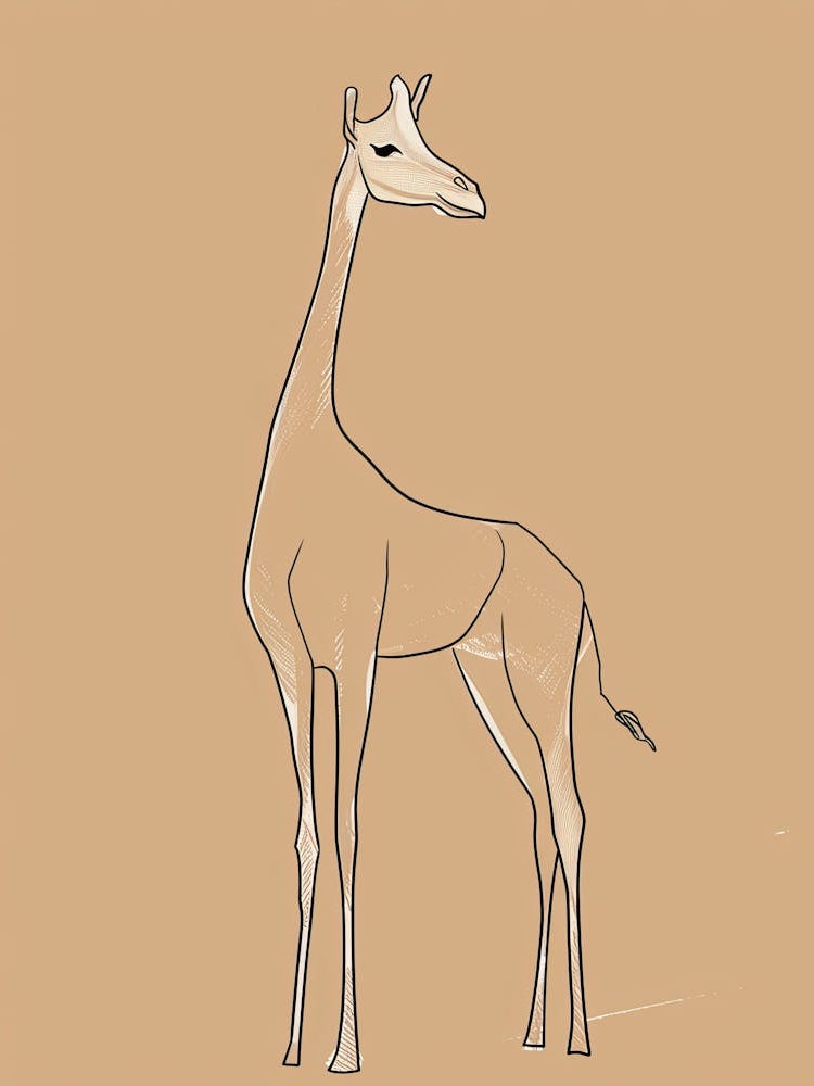 Giraffe - Boho, Line Art 5