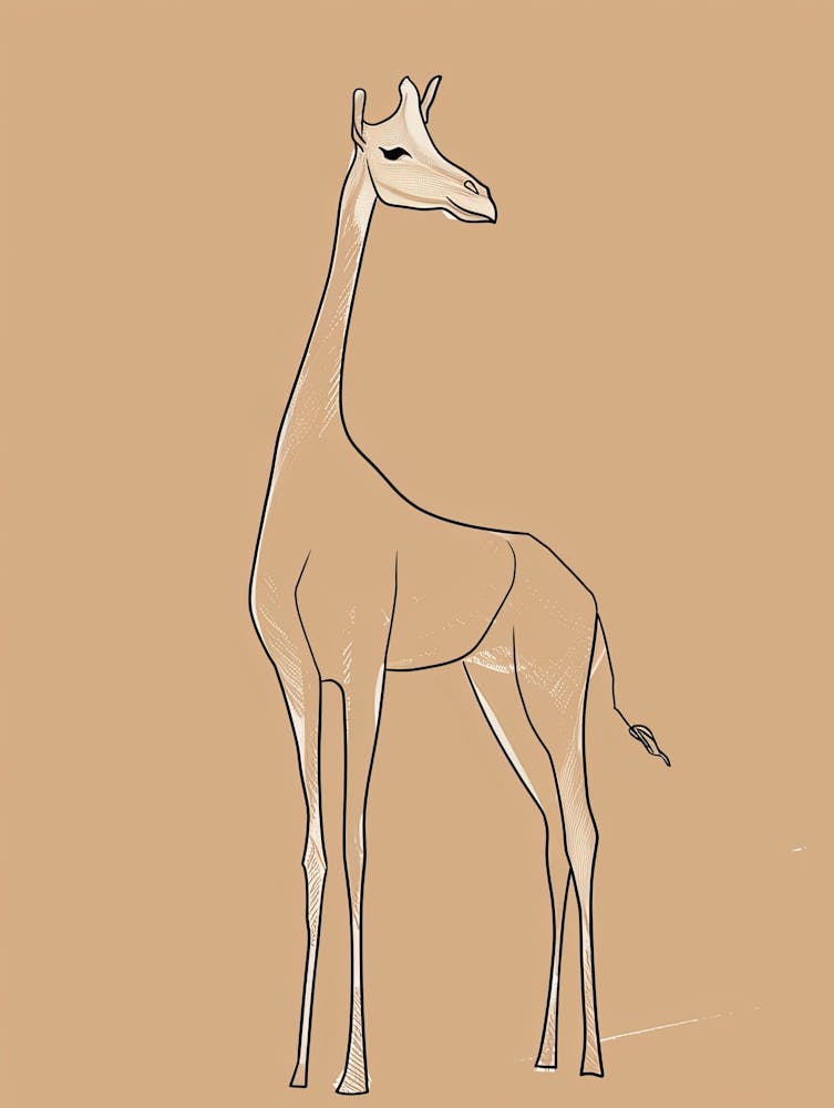 Giraffe - Boho, Line Art 5