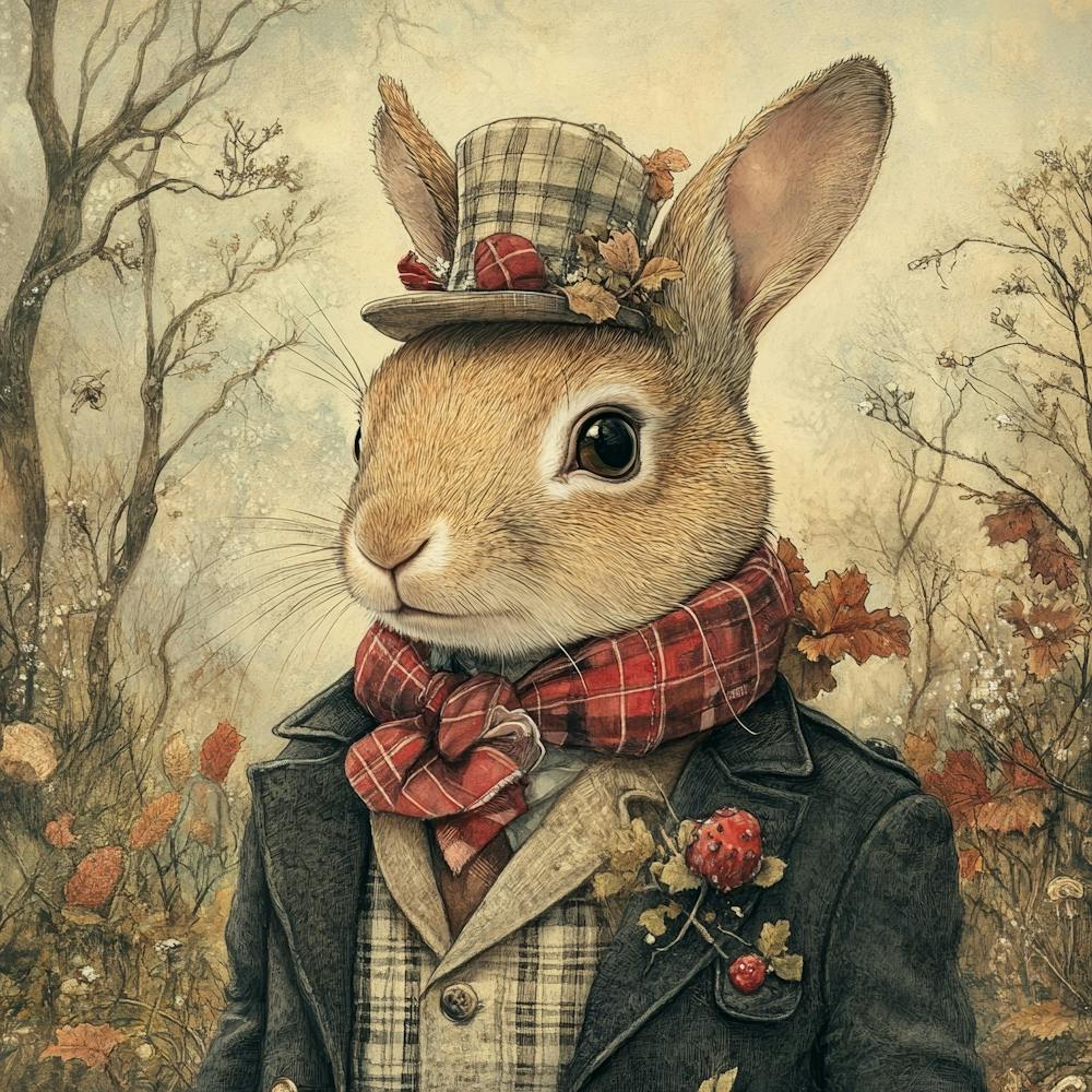 Rabbit In The Woods Art