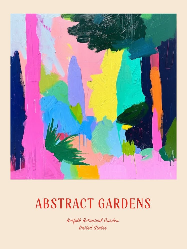 Colourful Gardens Norfolk Botanical Garden Usa 2 Red Poster
