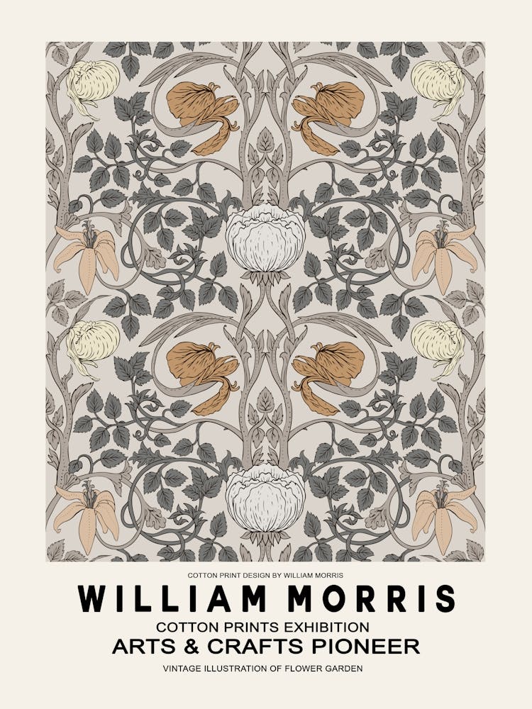 Poster Floral Beige William Morris 3