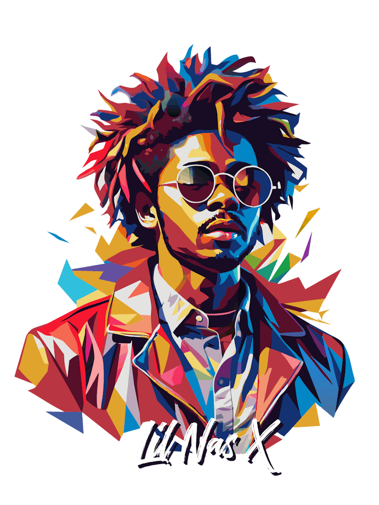Lil Nas X 01 Portrait Music Icon Style WPAP Pop Art
