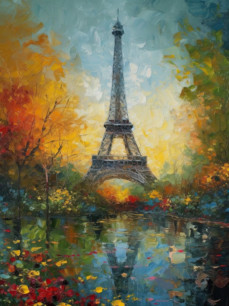 Eiffel Tower Paris France Monet Style 16