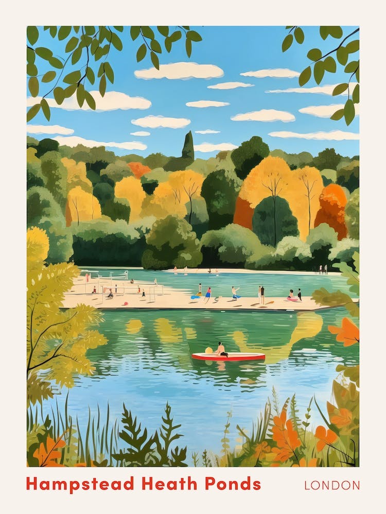 Hampstead Heath Swimming Pond London 2 Swimming Poster