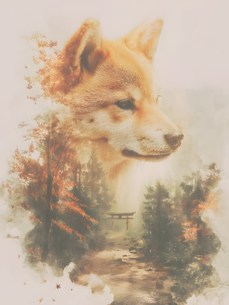 Impressive Shiba Inu Double Exposure 3