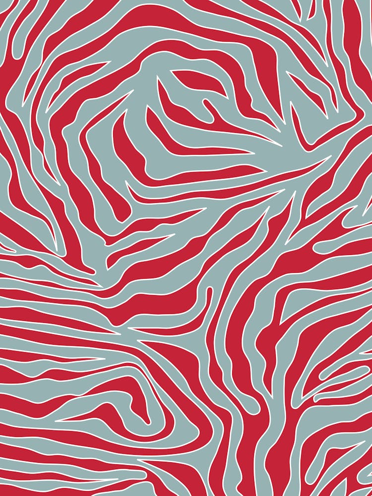Zebra Stripes Mint And Red