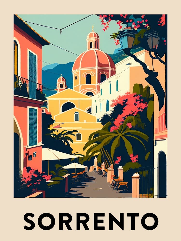 Sorrento 4 Vintage Travel Poster
