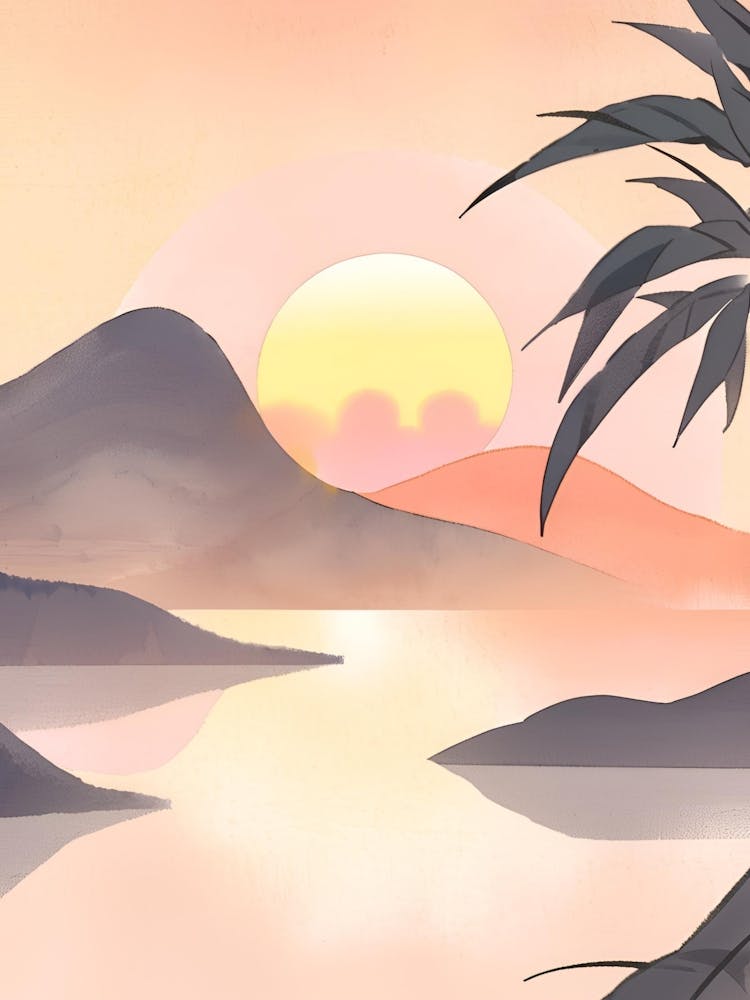 Sunset With Palm Trees