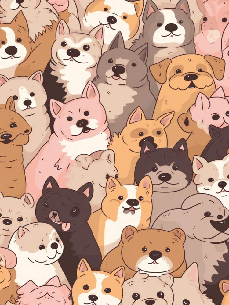 Dogs Kawaii Illustration 1